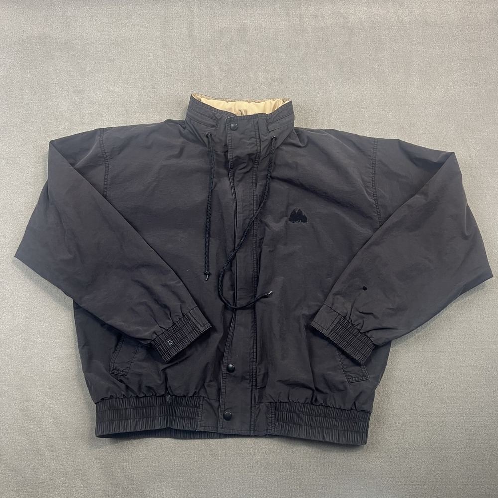 Duckster Bomber Jacket Mens XL Black Cotton Nylon Full Zip Vintage Tree Logo